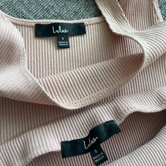 Set For Life Blush Pink Ribbed Bodycon Two-Piece Dress - Picture 4 of 5